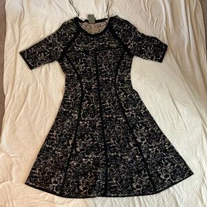 Casual Sweater Dress Floral Pattern Med
